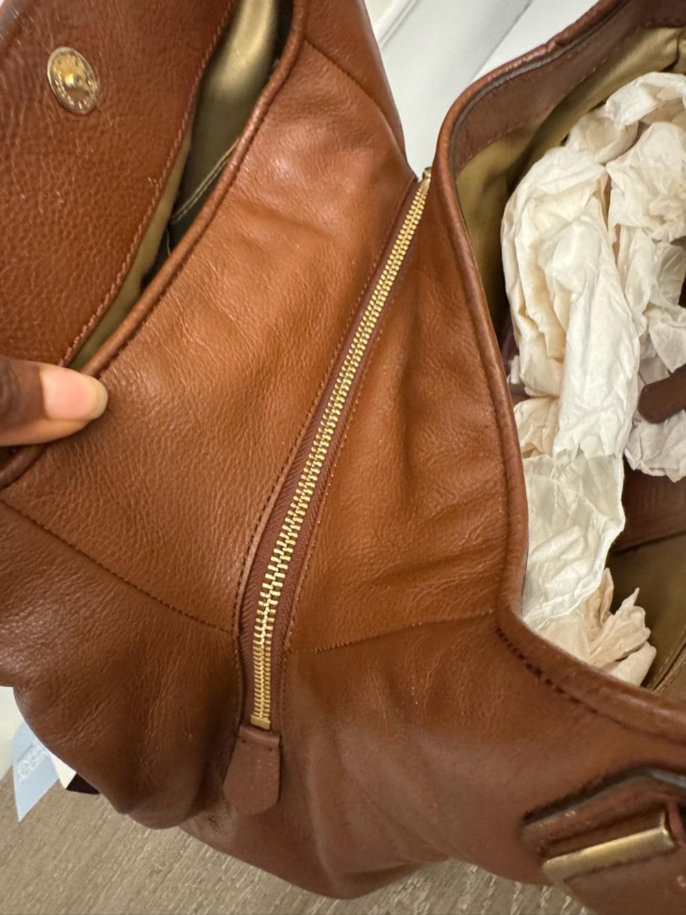 Coach Tan Signature Canvas Shoulder Bag with Brown Leather Trim - Picture 9 of 15